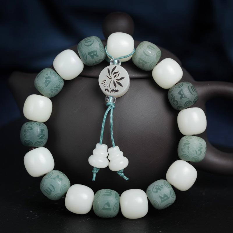 KarmaRipple's Ivory Bodhi Six True Words Protection Bracelet p5