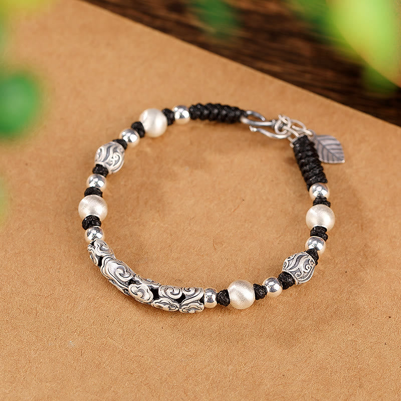 KarmaRipple's Tibet Handmade Bronze 999 Sterling Silver Auspicious Cloud Wealth String Bracelet p17