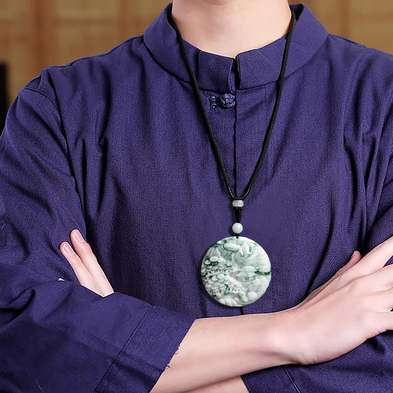 KarmaRipple's Mountain Landscape Jade Abundance String Pendant p4