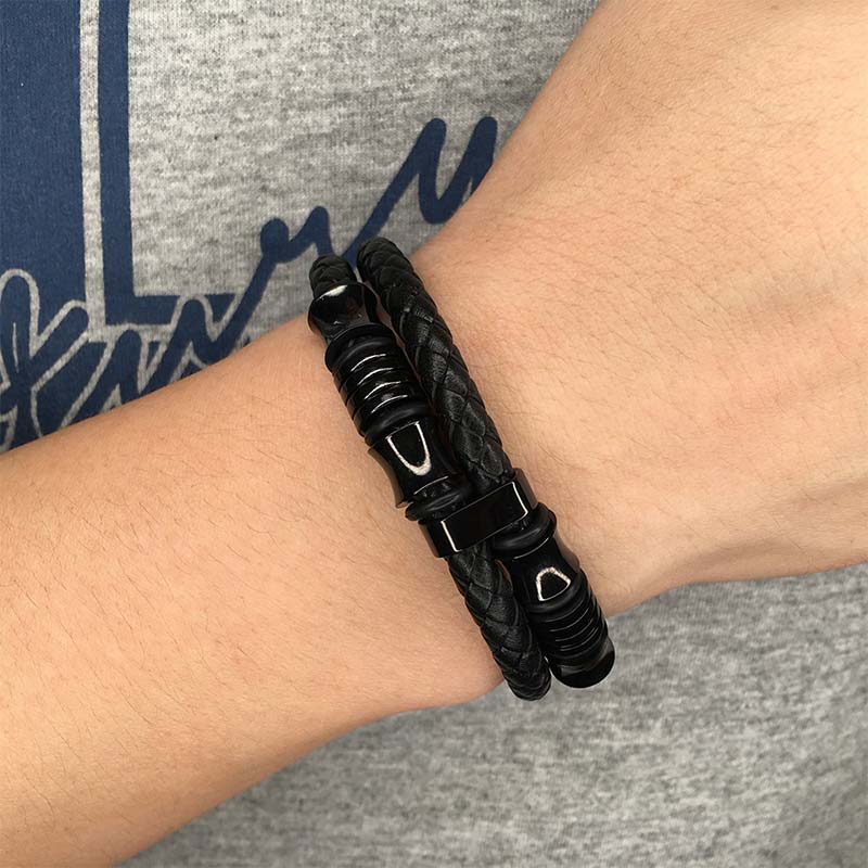 KarmaRipple's Layered Leather Weave Fortune Bracelet p7