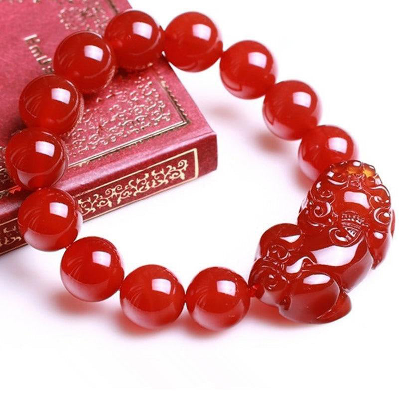 KarmaRipple's Red Agate Fortunate Pixiu Wealth Fortune Bracelet p1