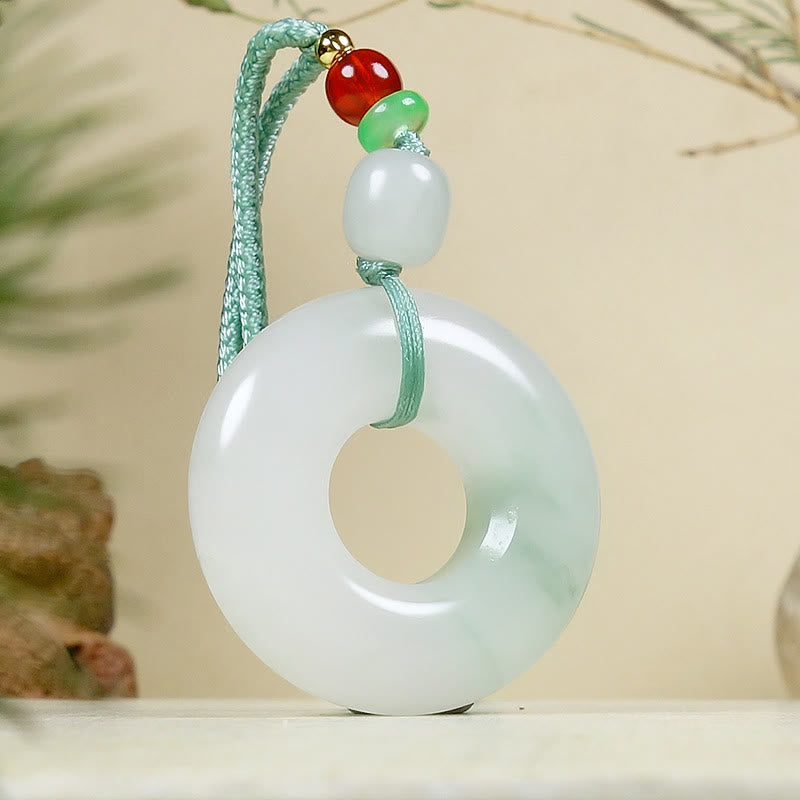 KarmaRipple's Authentic Jade Peace Buckle Prosperity Pendant Necklace p6