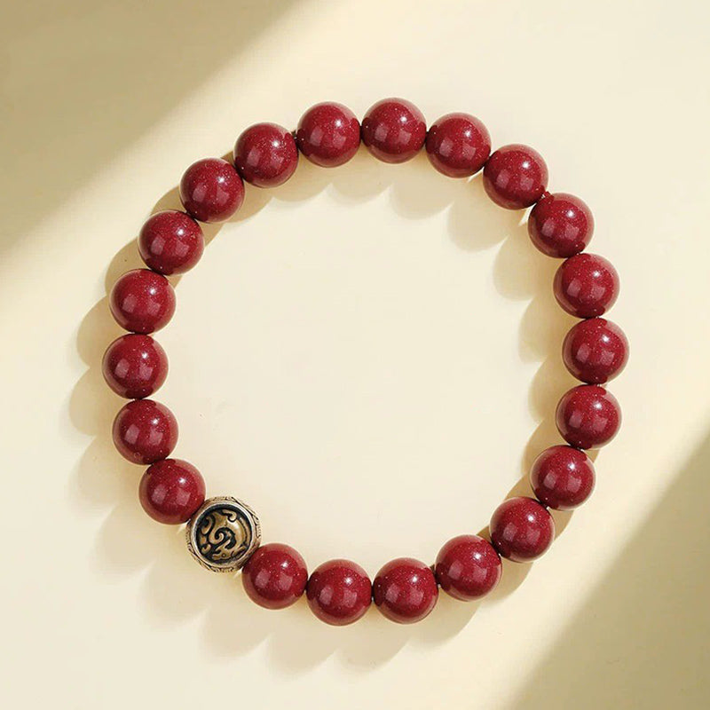 KarmaRipple's 925 Sterling Silver Authentic Cinnabar Four Beasts Blessing Bracelet p7