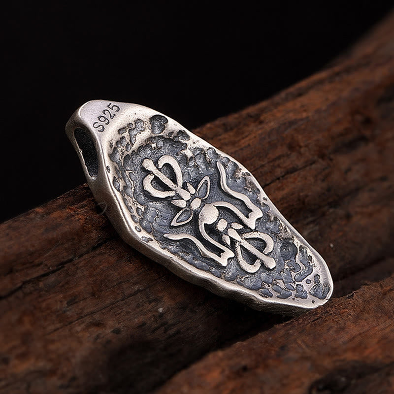 KarmaRipple's Tibetan 925 Sterling Silver Om Mani Padme Hum Dorje Vajra Engraved Strength Pendant Necklace p9