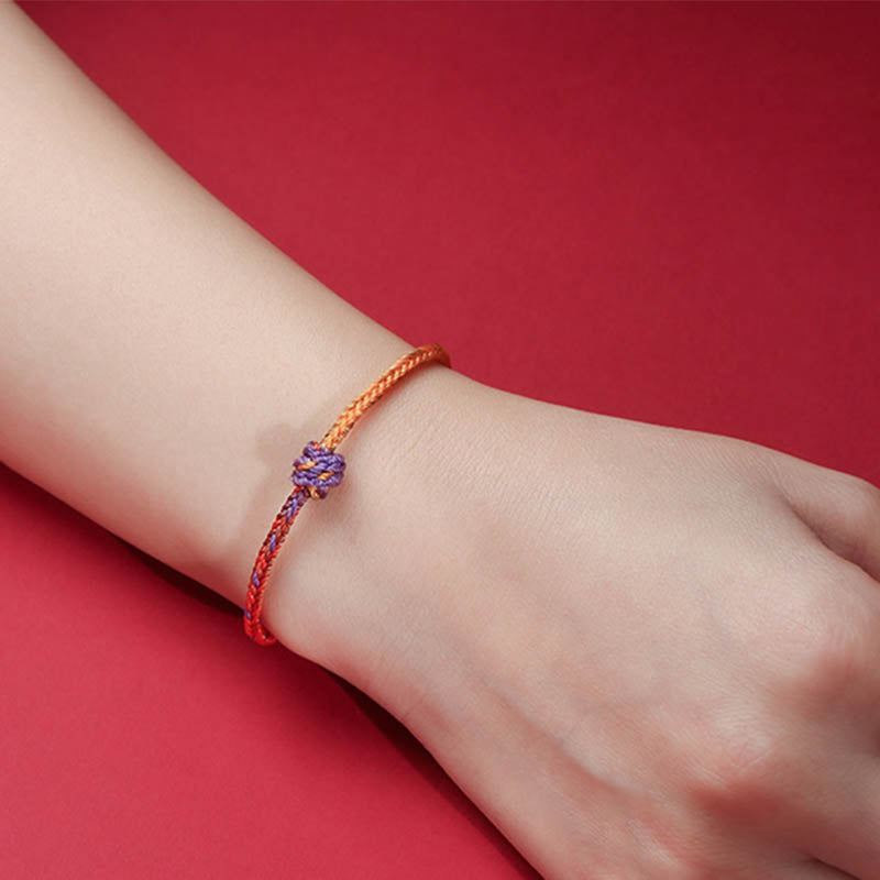 KarmaRipple's Handcrafted Colorful Purple Gold Red Braid Rope Bracelet p7
