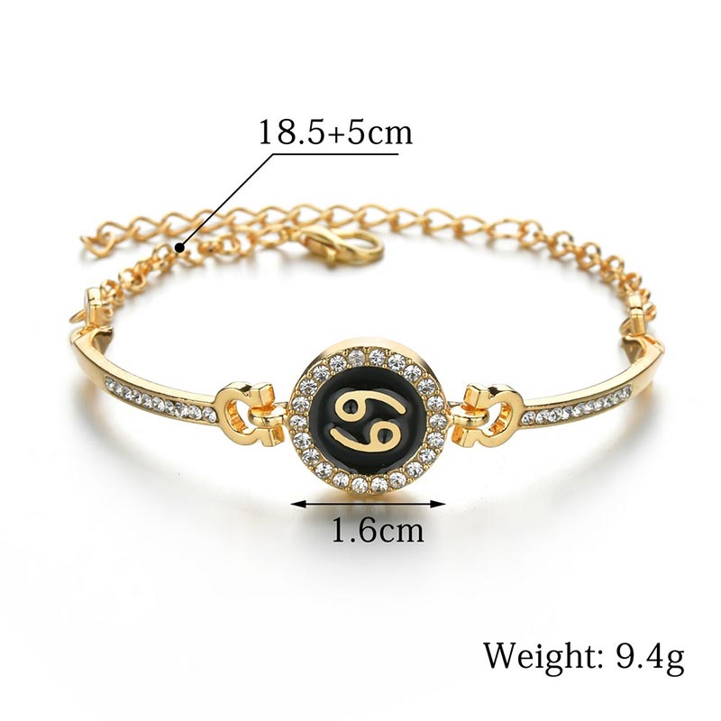 KarmaRipple's 12 Constellations of the Zodiac Rhinestone Chain Adjustable Bracelet ( p15