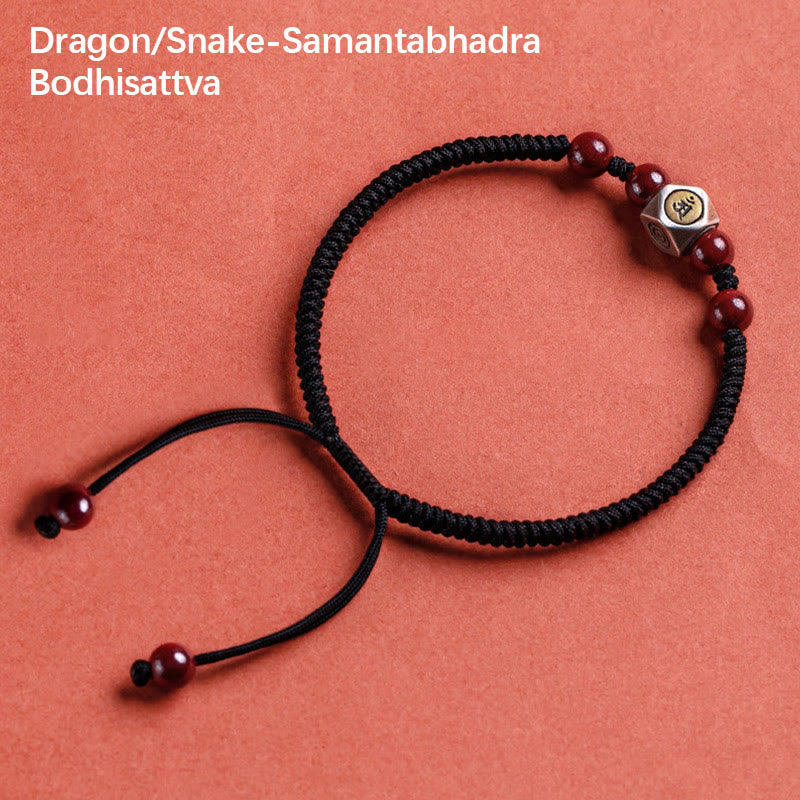 KarmaRipple's 925 Sterling Silver Chinese Zodiac Natal Buddha Cinnabar Calm Bracelet p45