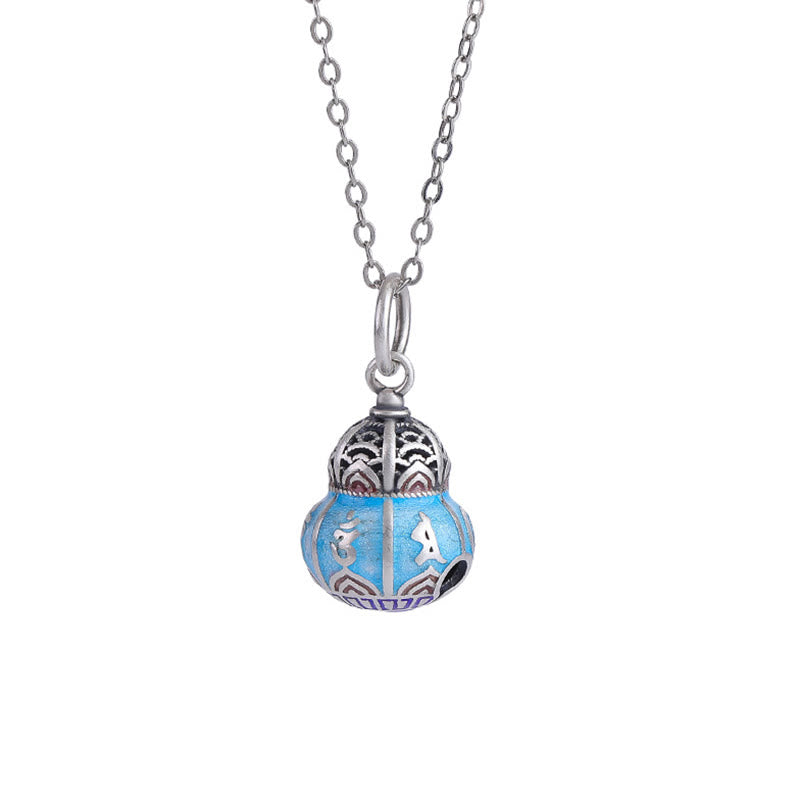KarmaRipple's 999 Sterling Silver Om Mani Padme Hum Engraved Gourd Design Wisdom Pendant Necklace p6