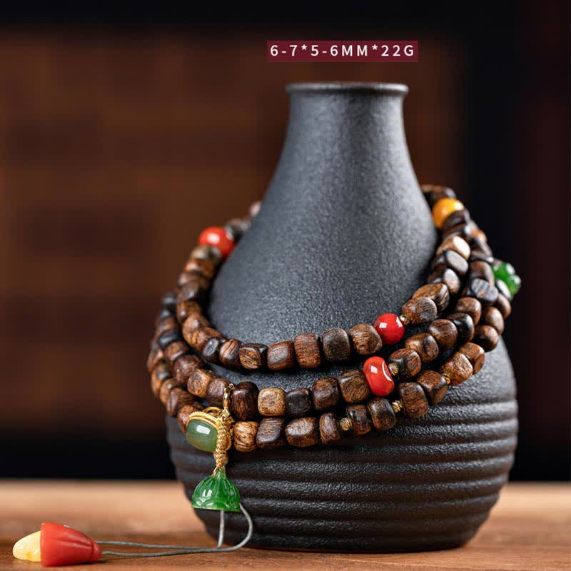 KarmaRipple's 108 Mala Beadwork 925 Sterling Silver Brunei Agarwood Red Agate PiXiu Hetian Jade Peace Strength Bracelet p16