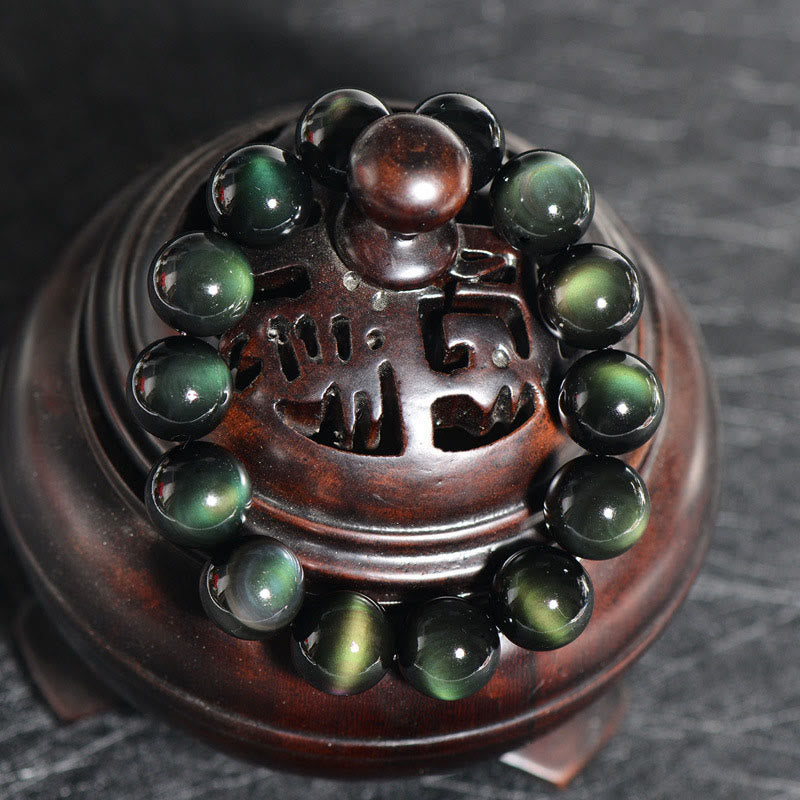KarmaRipple's Authentic Green Eye Obsidian Wealth Bracelet p3