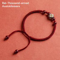 KarmaRipple's 925 Sterling Silver Chinese Zodiac Natal Buddha Cinnabar Calm Bracelet