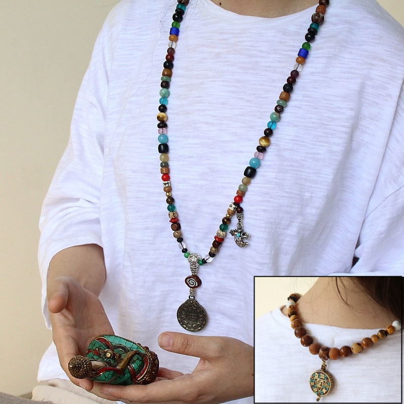 KarmaRipple's Tibet 108 Mala Beadwork Nine Palaces Bagua Bodhi Seed Yak Bone Vajra Balance Bracelet p12