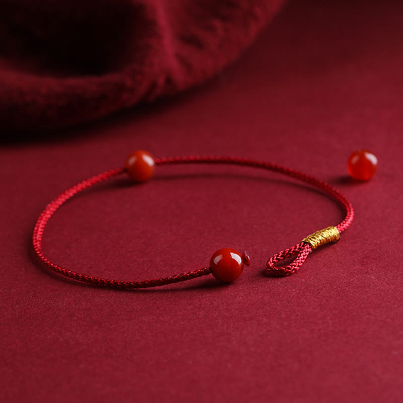KarmaRipple's Authentic Cinnabar Red Agate Blessing Red String Bracelet p12