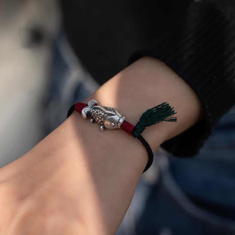 KarmaRipple's 925 Sterling Silver Fortune Koi Fish Woven Bracelet p4