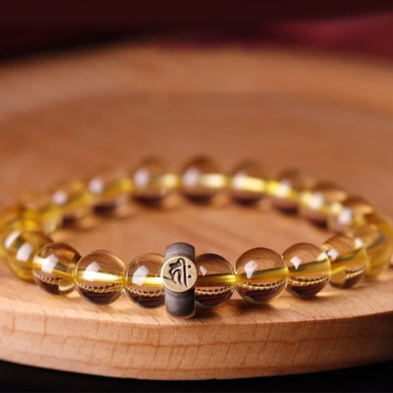 KarmaRipple's 925 Sterling Silver Chinese Zodiac Natal Buddha Citrine Protection Bracelet p12