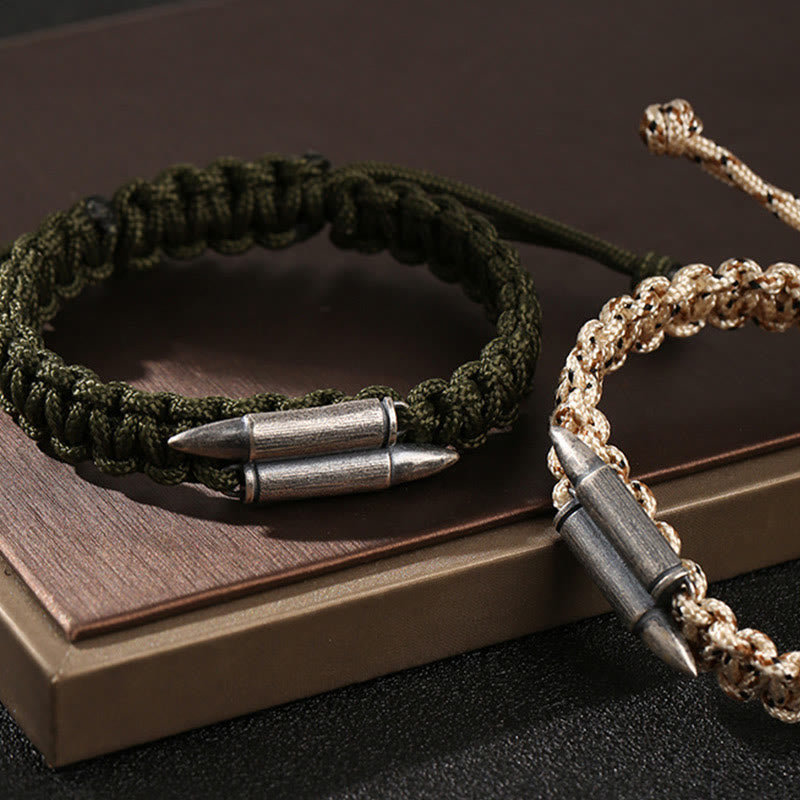 KarmaRipple's 925 Sterling Silver Bullet Design Woven Rope Bracelet p13