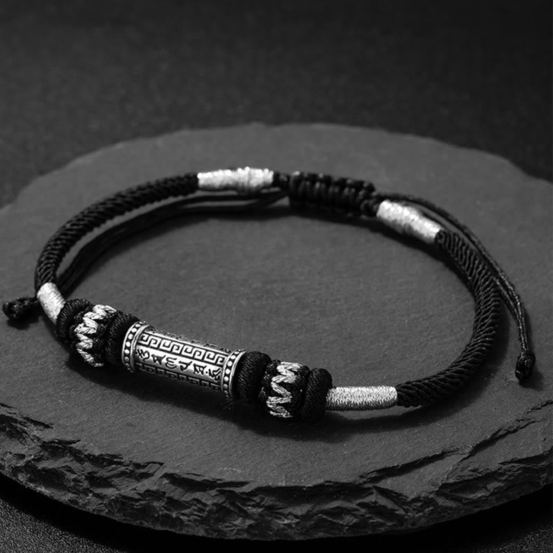 KarmaRipple's 925 Sterling Silver Om Mani Padme Hum Wisdom Woven Rope Bracelet p4