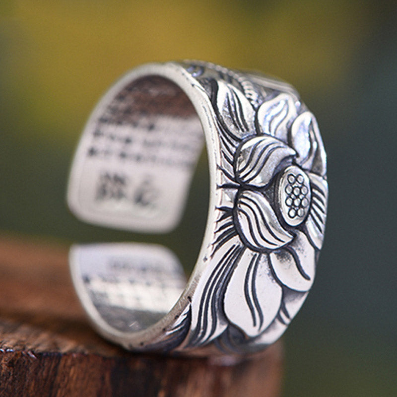 KarmaRipple's Tibetan Lotus Ivory Bronze Enlightenment Ring p2