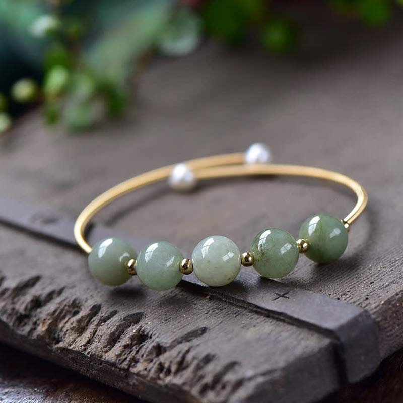 KarmaRipple's Jade Abundance Fortune Blessing Bracelet Bangle p5