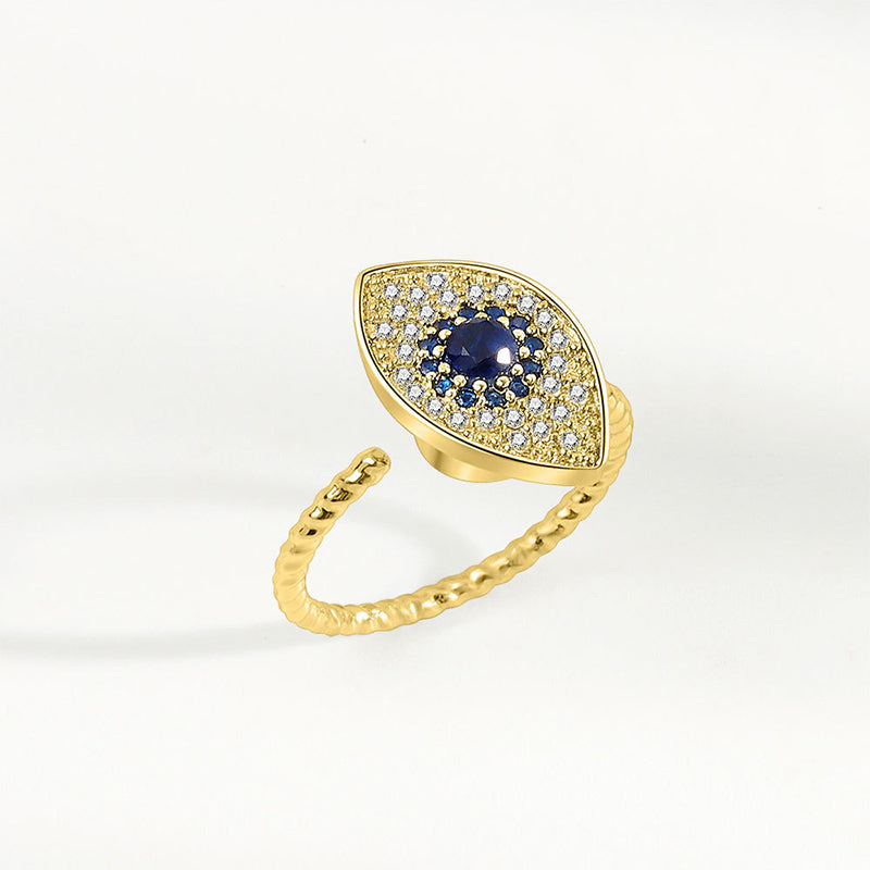 KarmaRipple's 925 Sterling Silver Evil Eye Protection Blessing Rotatable Ring p11