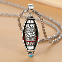 KarmaRipple's Tibet Om Mani Padme Hum Protection Pendant Rotatable Necklace