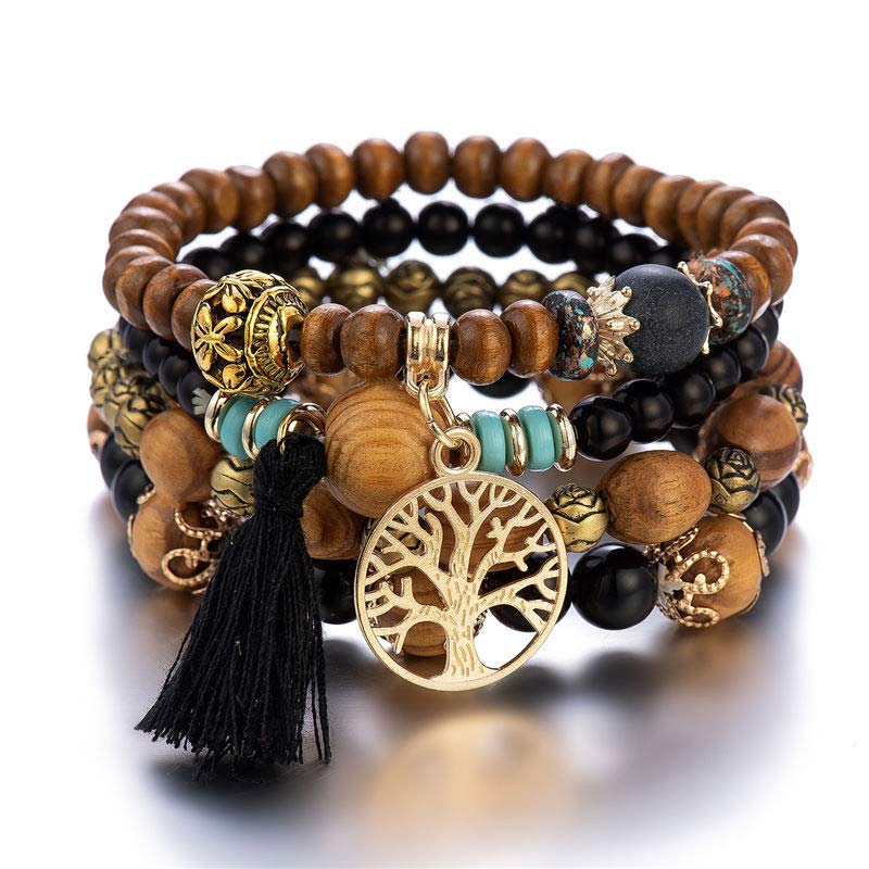 KarmaRipple's Wenge Wood Layered Tree Tassel Balancing Bracelet p18