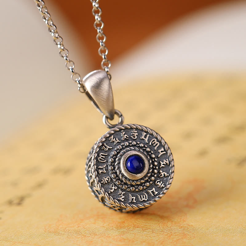 KarmaRipple's 925 Sterling Silver Om Mani Padme Hum Lazurite Love Peace Pendant Necklace p11