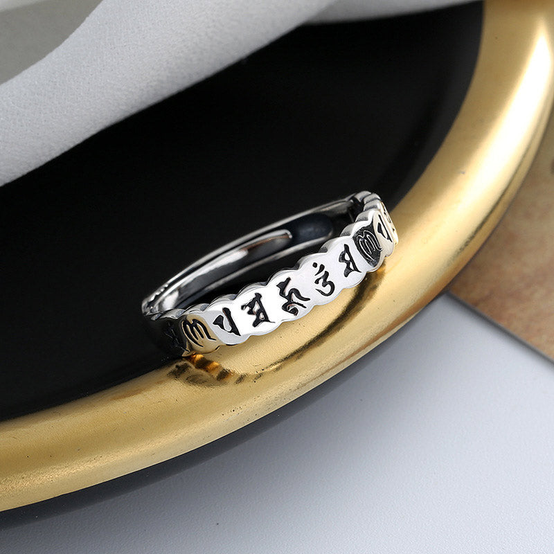 KarmaRipple's 925 Sterling Silver Six True Words Calm Wisdom Ring p6