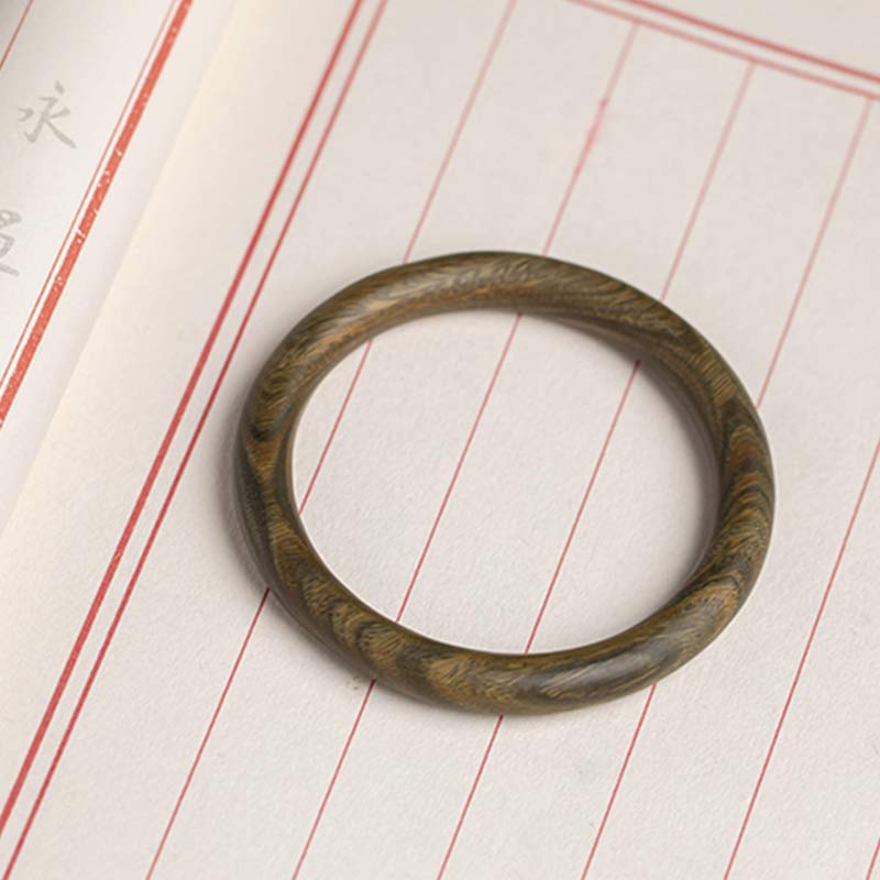 KarmaRipple's Tibetan Small Leaf Red Sandalwood Ebony Green Sandalwood Protection Bracelet Bangle p22
