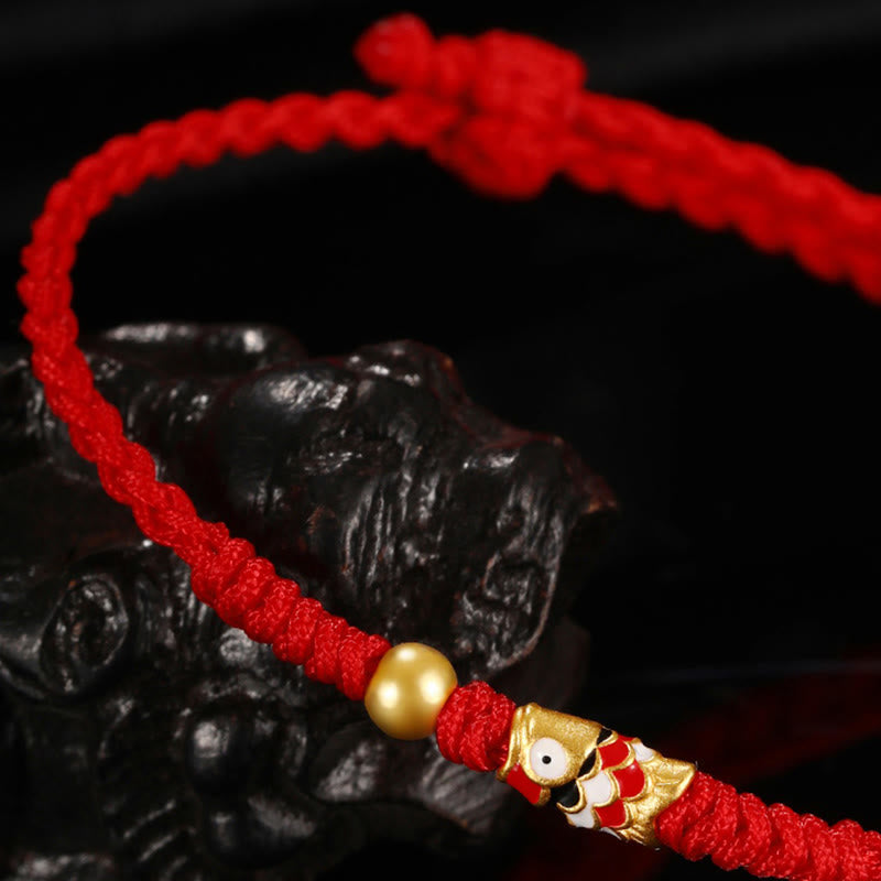 KarmaRipple's 999 Gold Fortune Koi Fish Handcrafted Woven String Bracelet p7