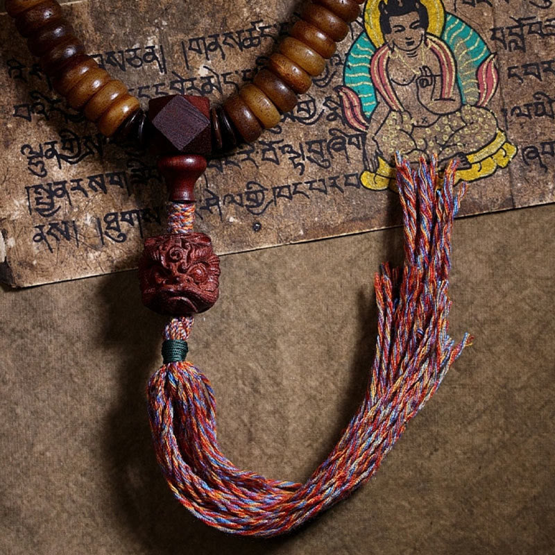 KarmaRipple's Tibetan 108 Mala Beadwork Yak Bone Dzi Bead PiXiu Nine Palaces Eight Diagrams Balance Bracelet p4