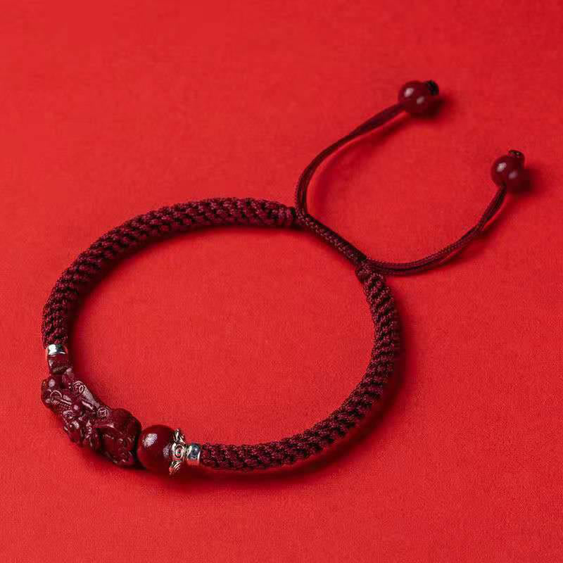 KarmaRipple's Handcrafted PiXiu Cinnabar Wealth Fortune Woven Bracelet p3