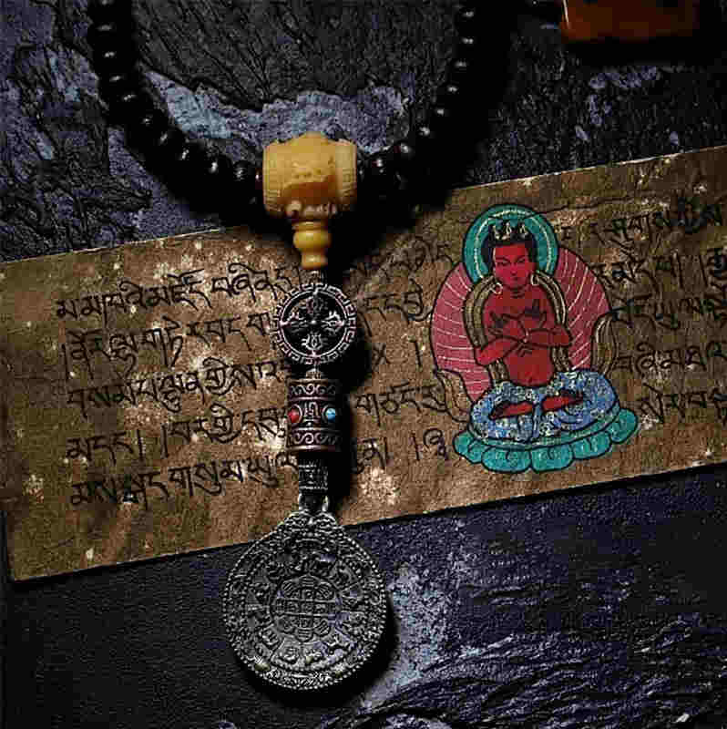 KarmaRipple's Tibet 108 Mala Beadwork Purple Bodhi Seed Bagua Vajra Auspiciousness Bracelet p11