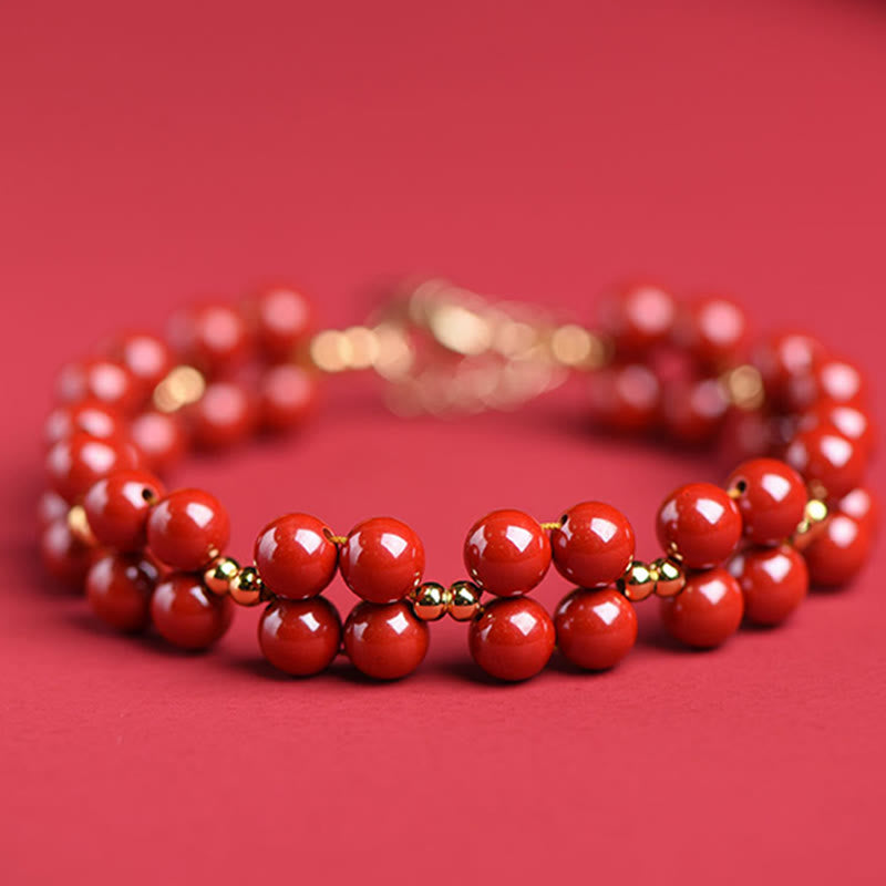 KarmaRipple's Authentic Cinnabar Beaded Blessing Bracelet p12