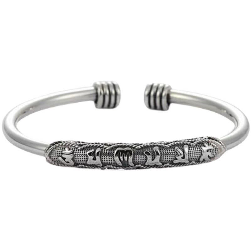 KarmaRipple's Om Mani Padme Hum Engraved Peace Cuff Bracelet Bangle p2