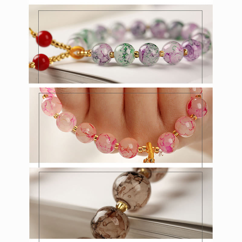 KarmaRipple's Liuli Glass Bead Blessing Balance Bracelet p11