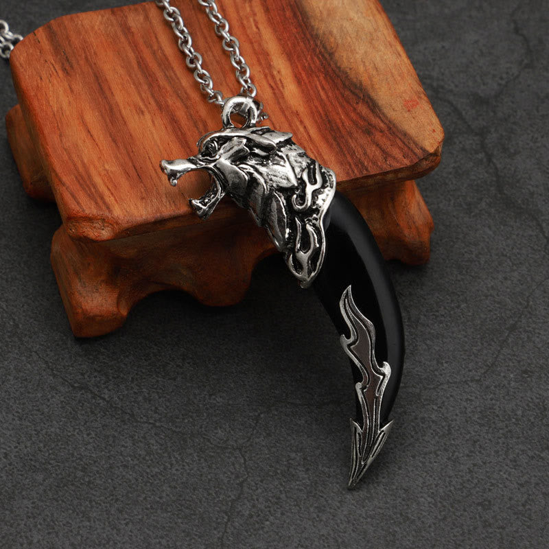 KarmaRipple's Imitation Wolf Tooth Titanium Steel Balance Pendant Necklace p18