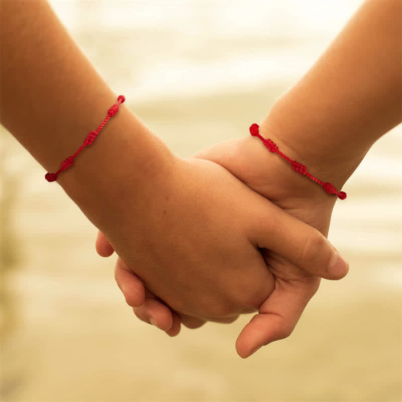KarmaRipple's 4Pcs Evil Eye Seven Weave Red String Protection Bracelet p5