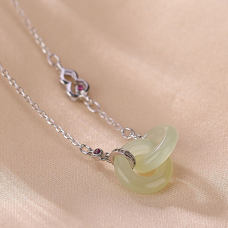KarmaRipple's 925 Sterling Silver Round Jade Fortune Prosperity Pendant Chain Necklace p10