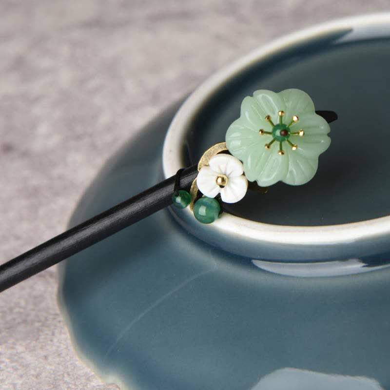 KarmaRipple's Green Aventurine Flower Agate Positivity Hairpin Decoration p7