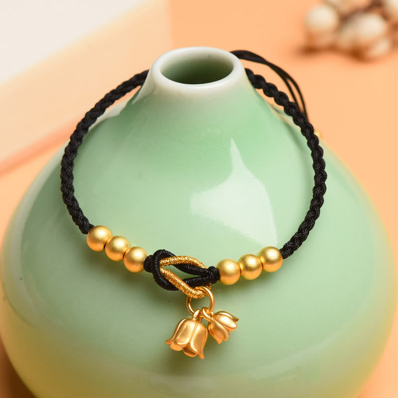 KarmaRipple's Handcrafted Lily Of The Valley Flower Talisman Design Fortune Protection Woven Bracelet p8