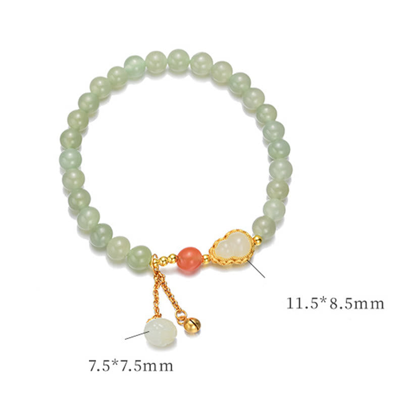 KarmaRipple's 925 Sterling Silver Hetian Jade Gourd Lotus Abundance Fortune Bracelet p14