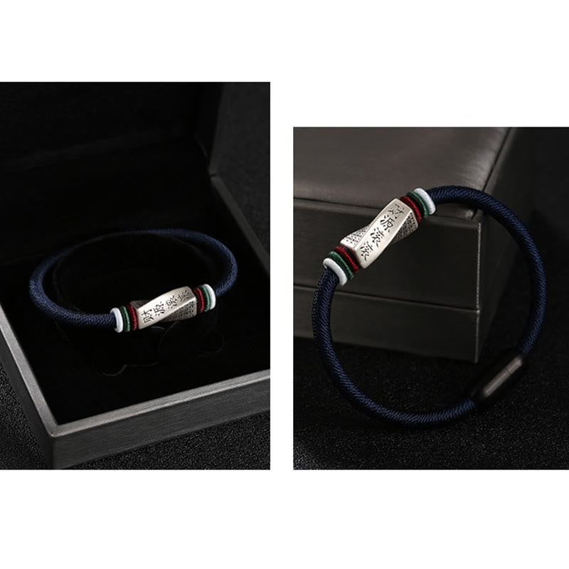 KarmaRipple's 999 Sterling Silver Profits Pouring In From All Sides Handmade Blessing String Buckle Bracelet p12