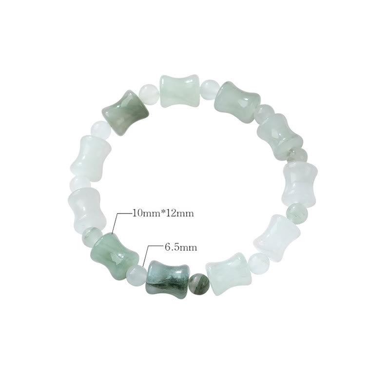 KarmaRipple's Jade Coconut Shell Bamboo Pattern Abundance Fortune Bracelet p13