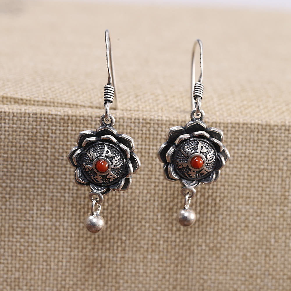 KarmaRipple's 925 Sterling Silver Om Mani Padme Hum Lotus Peace Pendant Necklace Earrings p1
