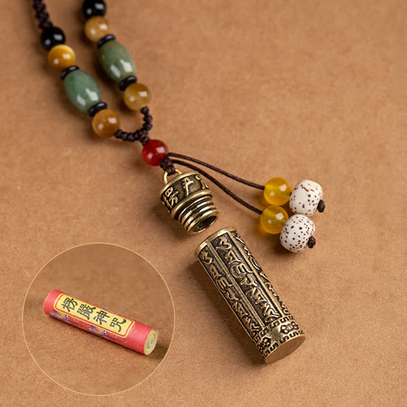 KarmaRipple's Buddhastoneshop Tibet Om Mani Padme Hum Agate Shurangama Sutra Protection Pendant Necklace p16