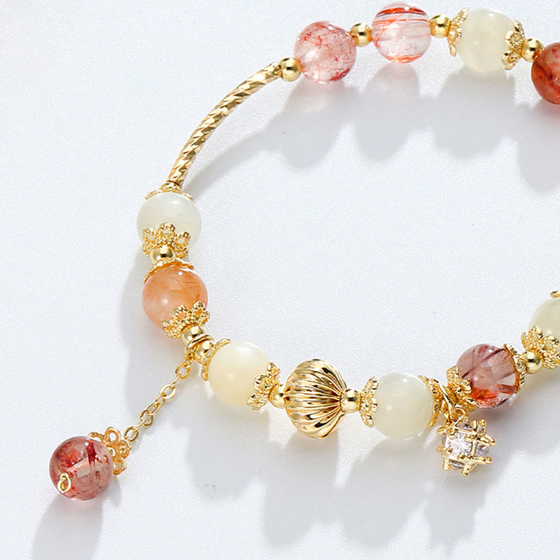 KarmaRipple's Colorful Rutilated Quartz Cat Eye Zircon Auspiciousness Bead Bracelet p8