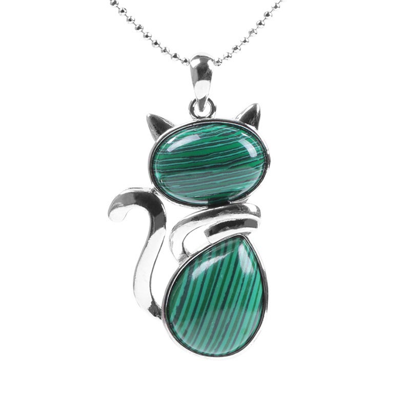 KarmaRipple's Cat Pattern Authentic Gemstone Protection Pendant Necklace p10