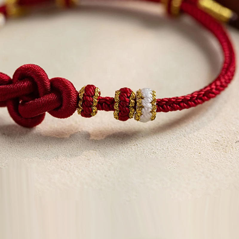 KarmaRipple's Handmade True Love Weave Peach Blossom Talisman Fortune Rope Bracelet p10