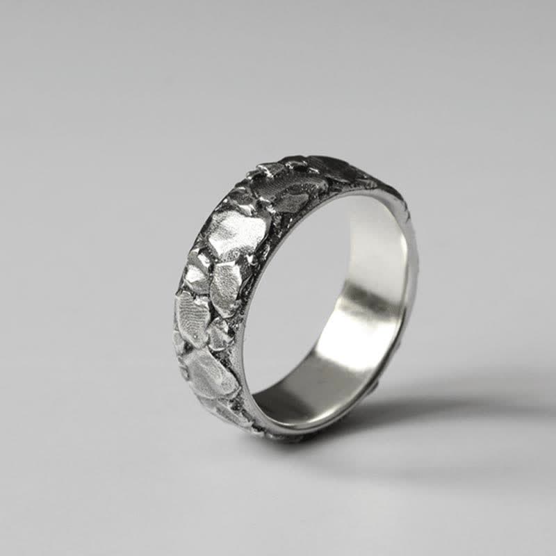 KarmaRipple's Rock Pattern Fortune Blessing Bronze Ring p6